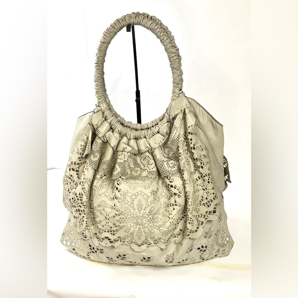 Valentino Garavani Lambskin Lasercut Hobo Vintage Runway Bag